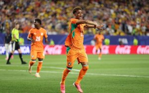Амад Диало след попадението си срещу Еквадор