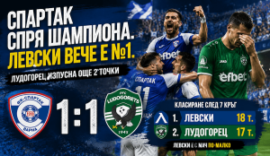 Спартак Варна - Лудогорец 1:1 в Първа лига